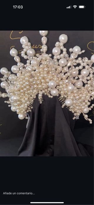 Corona novia gitana perlas
