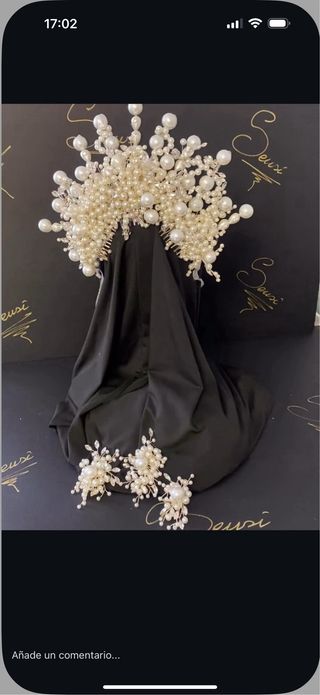 Corona novia gitana perlas