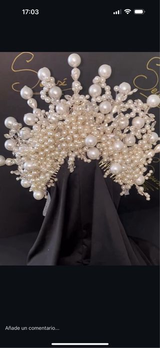 Corona novia gitana perlas