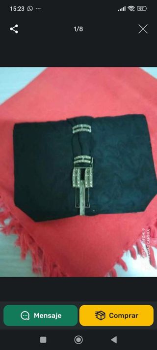 Cartera seda pedrería 1800 isabelina 