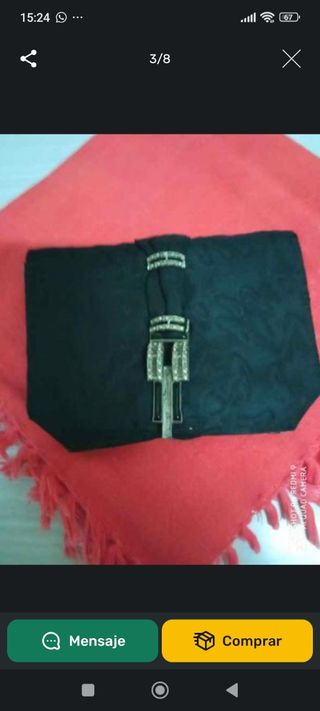 Cartera seda pedrería 1800 isabelina 