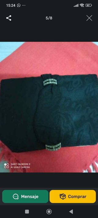 Cartera seda pedrería 1800 isabelina 