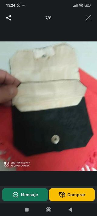 Cartera seda pedrería 1800 isabelina 