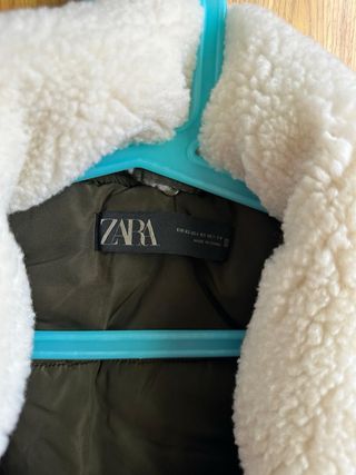 Cazadora Zara borrego verde oliva XS