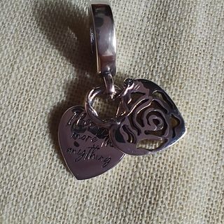 Charm plata corazón rosa