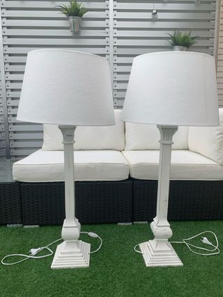 2 Lámparas pie blanco estilo shabby chic