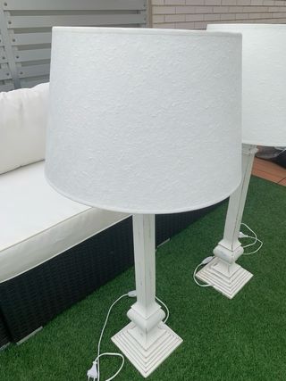 2 Lámparas pie blanco estilo shabby chic