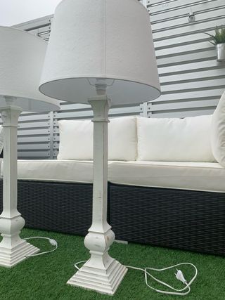 2 Lámparas pie blanco estilo shabby chic