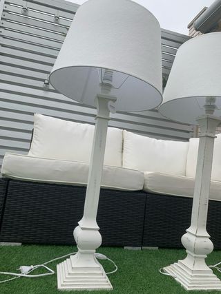 2 Lámparas pie blanco estilo shabby chic