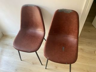2 Sillas comedor vintage marrón