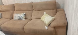 Sofá chaise longue beige