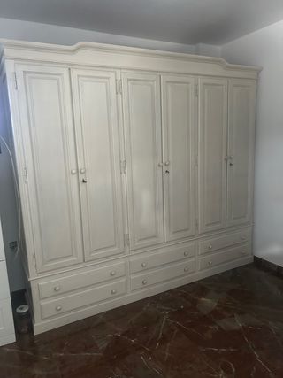 Armario 6 puertas - Madera blanco roto
