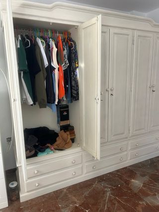 Armario 6 puertas - Madera blanco roto