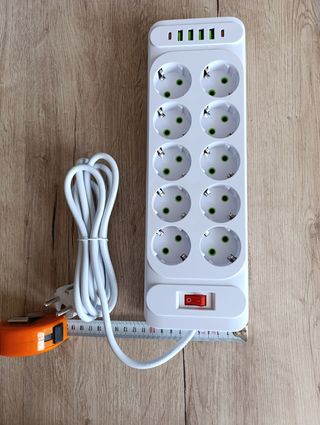 Regleta enchufes MEILEPAI 10+ 4USB+2 Tipo-C
