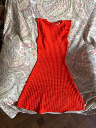 Vestito Zara in maglina arancione/rosso