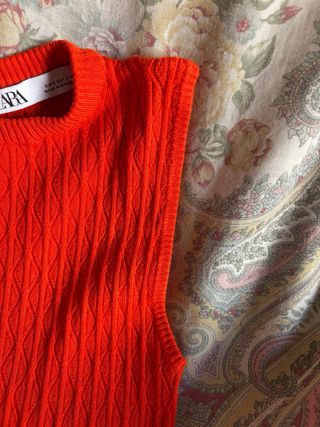 Vestito Zara in maglina arancione/rosso