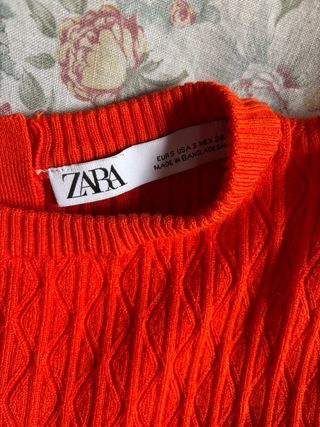 Vestito Zara in maglina arancione/rosso