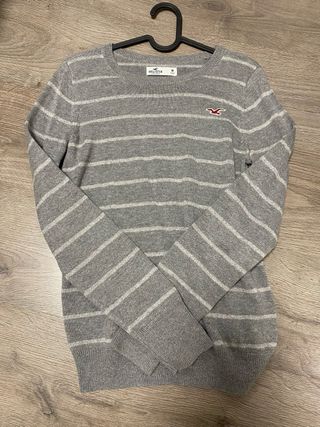 Jersey Hollister rayas gris M