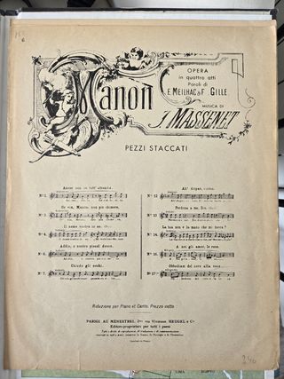 Partituras Manon Massenet