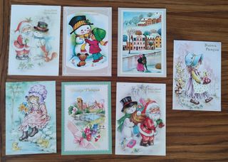 7 Cartoline vintage anni '80 