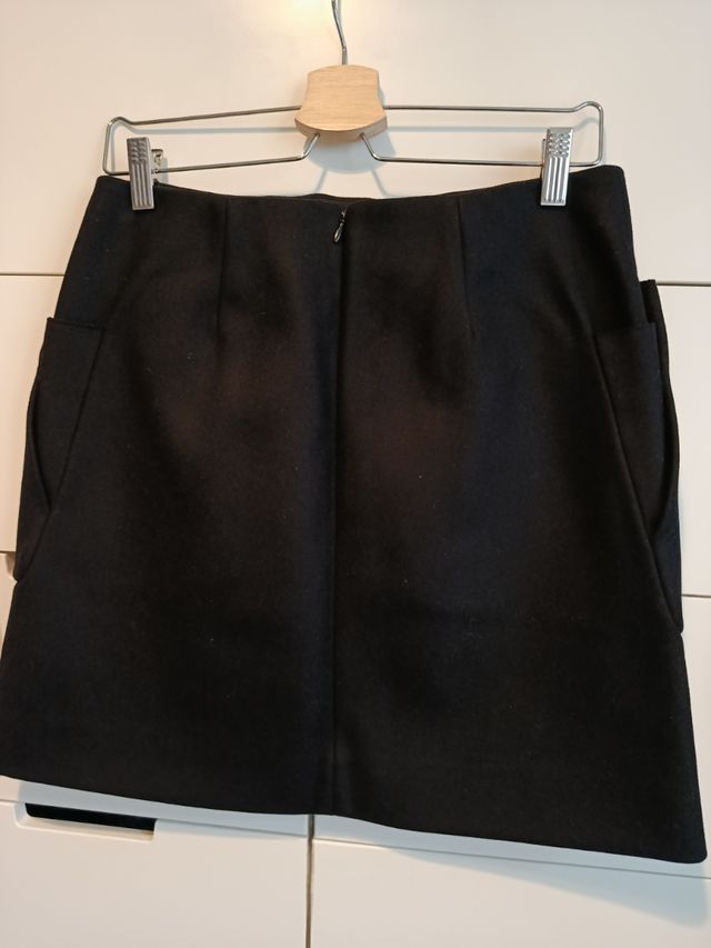 Falda negra - Mini Falda de lana