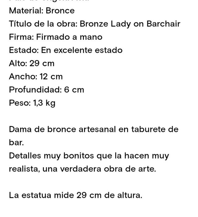 Escultura bronce mujer