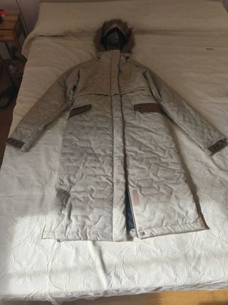 Cappotto da sci lungo beige rimovibile