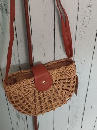 Bolso rafia marrón claro