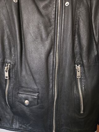 Cazadora cuero Pull&Bear negra - L