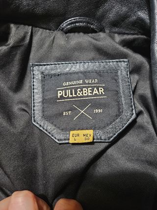 Cazadora cuero Pull&Bear negra - L