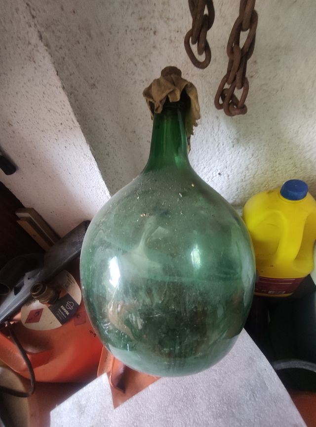 Botella cristal antigua - Decoración