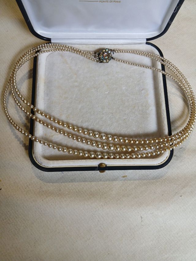 Collana perle vintage 3 fili
