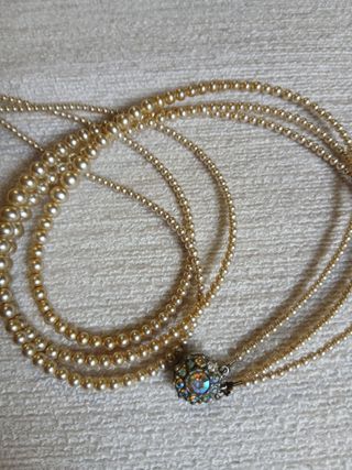 Collana perle vintage 3 fili