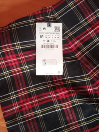 Pantalones Zara - Rojo cuadros