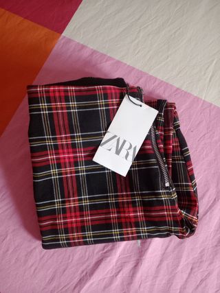 Pantalones Zara - Rojo cuadros