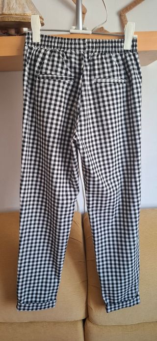 Pantalón cuadros vichy blanco-negro