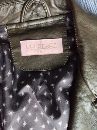 Cazadora cuero verde militar