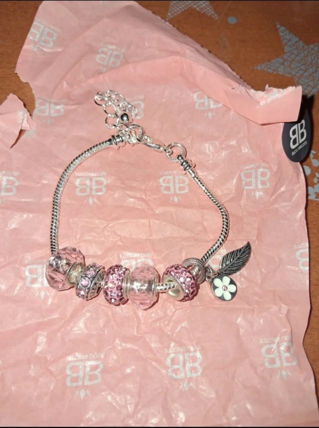 Pulsera Bijou Brigitte - Rosa y Plata