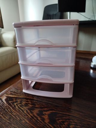 Organizador 3 cajones rosa