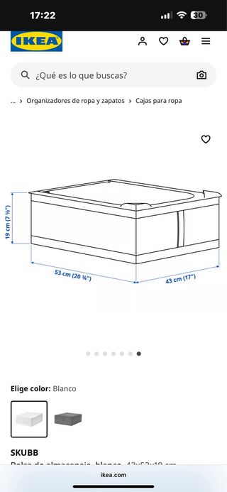 6 UNIDADES SKUBB IKEA - Caja almacenaje  gris 