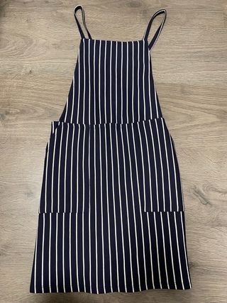 Vestido peto rayas azul y blanco