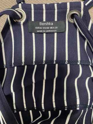 Vestido peto rayas azul y blanco