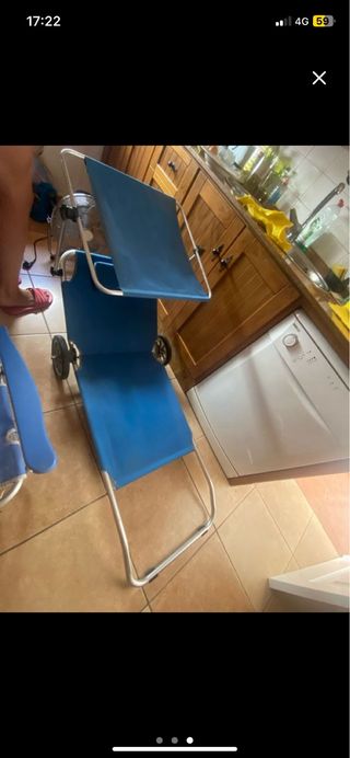 Silla playa plegable azul