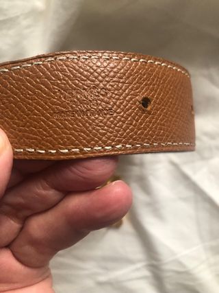Cinturón Hermes marrón dorado talla 75