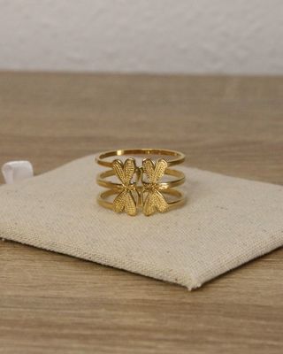 Anillo dorado libelulas