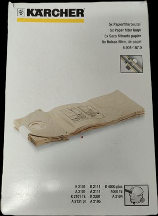 4 Bolsas Filtro Karcher 6.904-167.0 originales