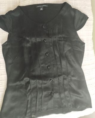 Blusa seda negra Banana Republic 