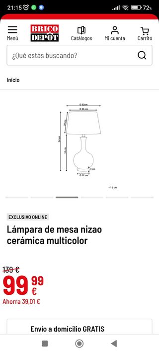 Lámpara mesa Nizao cerámica