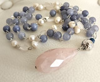 Collana Argento 925 Perle Pietre