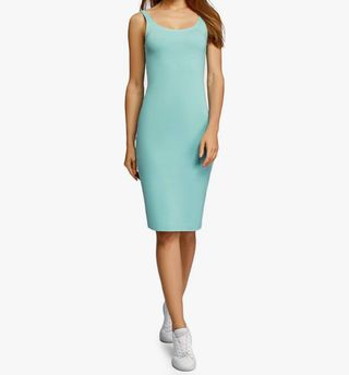 Vestido midi turquesa